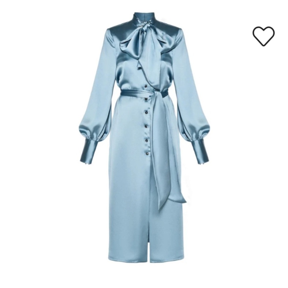 NWT Stunning Cult MIA Liya Elegant Aqua Long Sleeve Midi Dress size 40(US 8)